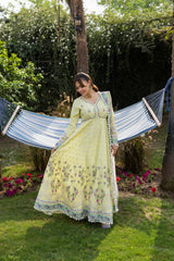 ANEEAS 3PC LAWN EMBROIDERED SHIRT WITH NET EMBROIDERED DUPATTA AND TROUSER 728