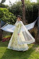ANEEAS 3PC LAWN EMBROIDERED SHIRT WITH NET EMBROIDERED DUPATTA AND TROUSER 728
