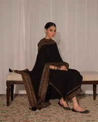 Black Dhanak Unstitched | 3pcSuit V239