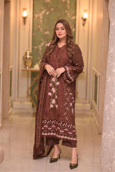 Lawn Unstitched 3pc Embroidered Collection with Chiffon Dupatta 704