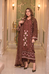 Lawn Unstitched 3pc Embroidered Collection with Chiffon Dupatta 704