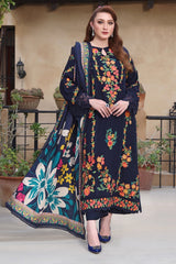 3PC Lawn EMBROIDERED SHIRT WITH COURTRAI PRINTED Dupatta & TROUSER L 676