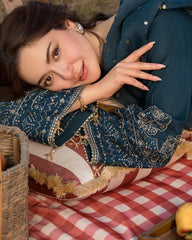 Dhanak-3PC Embroidered Shirt with Organza Embroidered Dupatta- 110