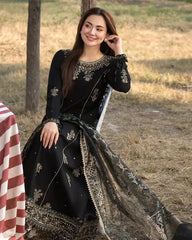 Dhanak -3PC Embroidered Shirt with Digital Printed Silk Dupatta-109