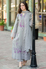 3 Piece - Unstitched Fully Embroidered Lawn Fabric 714