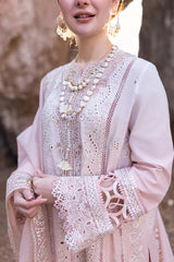 - 3PC LAWN EMBROIDERED SHIRT WITH ORGANZA EMBROIDERED DUPATTA AND TROUSER - HZG2180