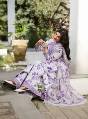 ANEELAS PRINTED LELIN  EMBROIDERY UNSTITCH DRESS 3 PIECE 518W