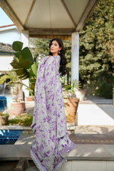 ANEELAS PRINTED LELIN  EMBROIDERY UNSTITCH DRESS 3 PIECE 518W