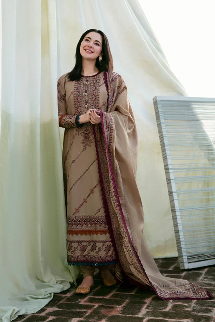 FLORENT-3PC DHANAK EMBROIDERED UNSTICHED SUIT FL 895