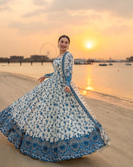 FAIZA SAQLAIN  3PC LAWN EMBROIDERED SHIRT WITH NET EMBROIDERED DUPATTA AND TROUSER V718