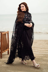 3PC DHANAK  EMBROIDERED  UNSTITCHED DRESS V520