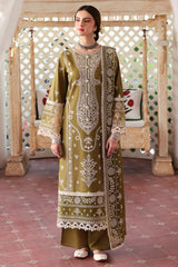 MAHNUR - 3PC DHANAK EMBROIDERED SHIRT WITH DHANAK EMBROIDERED SHAWL AND TROUSER - MR 590