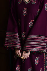 '-3PC LAWN  EMBROIDERED SHIRT WITH Lawn  EMBROIDERED SHAWL AND TROUSER- 678