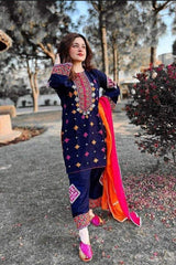3 Piece Embroidered Lawn Shirt with Embroidered Chiffon Duppata BR 1275