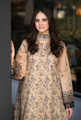 GARNET - 3PC DHANAK EMBROIDERED UNSTITCHED DRESS - 223