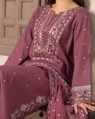 Dhanak-3PC Embroidered Shirt with Chiffon Embroidered Dupatta-1321W