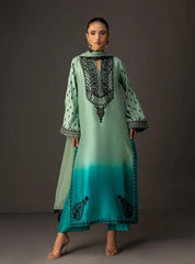 Zainab Chottani - 3 Piece Unstitched Embroidered and Printed SIlk Suit 227