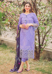 3 Piece Embroidered Lawn Shirt with Digital Printed Poly lawn Dupatta MS04