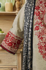 3 Piece Unstitched Heavy Embroidered Dhanak Suit ( Fine Printed Wool Shawl ) ZS 57