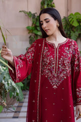 Lawn Embroidered 3pc Suit With Chiffon Embroidered Dupatta 727